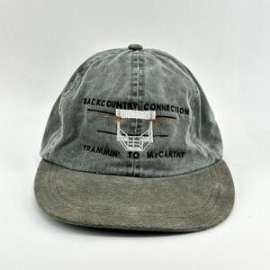 Vintage Backcountry Connection Hat Trammin to McCarthy Green Strapback Train Cap